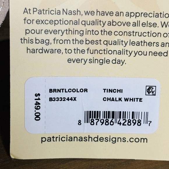 Patricia Nash Tinchi Tooled Chalk White Leather Crossbody Belt Bag NWT - Picture 12 of 14